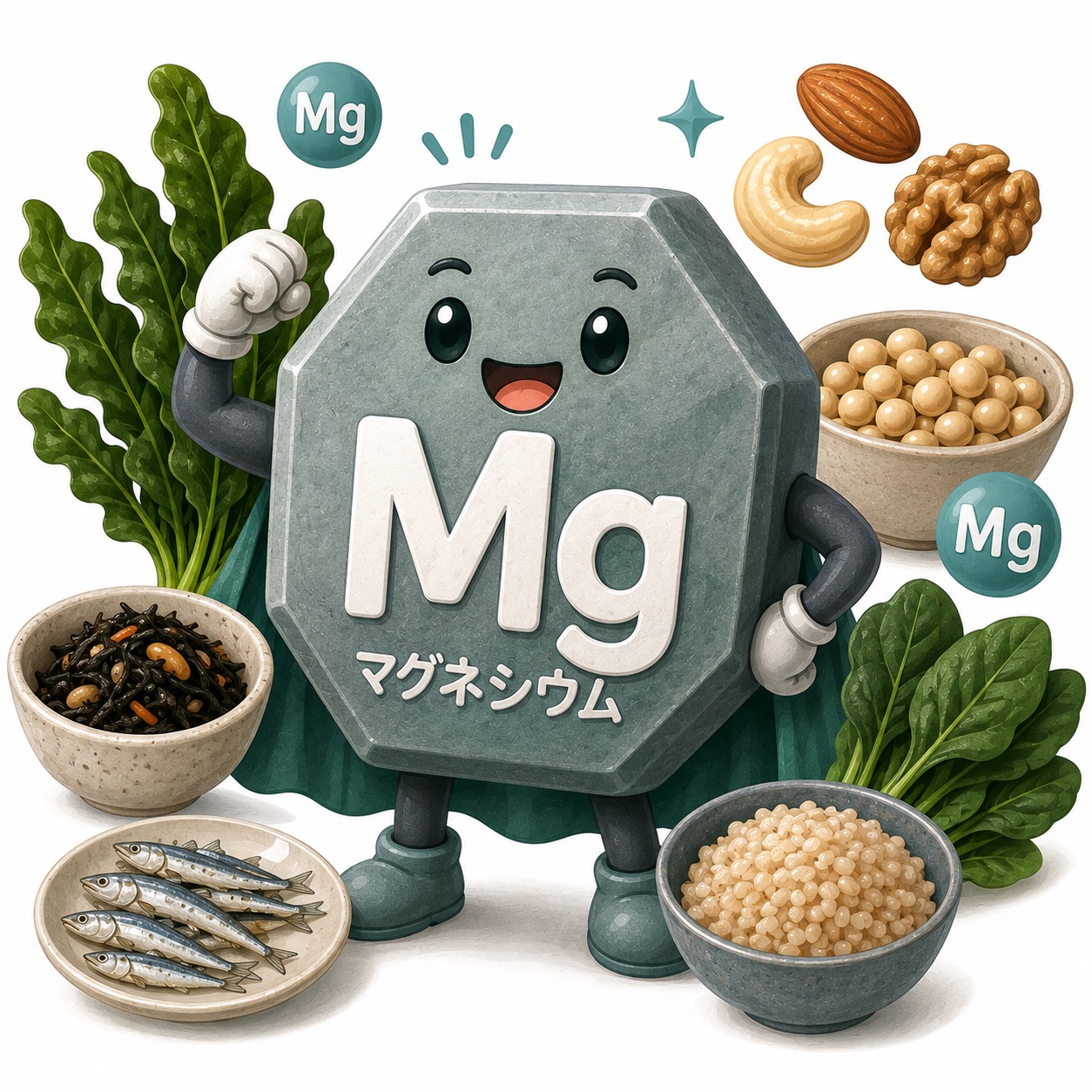 マグネシウム完全ガイド｜骨・筋肉・代謝を支える名脇役｜効果・必要量・おすすめ食材を徹底解説