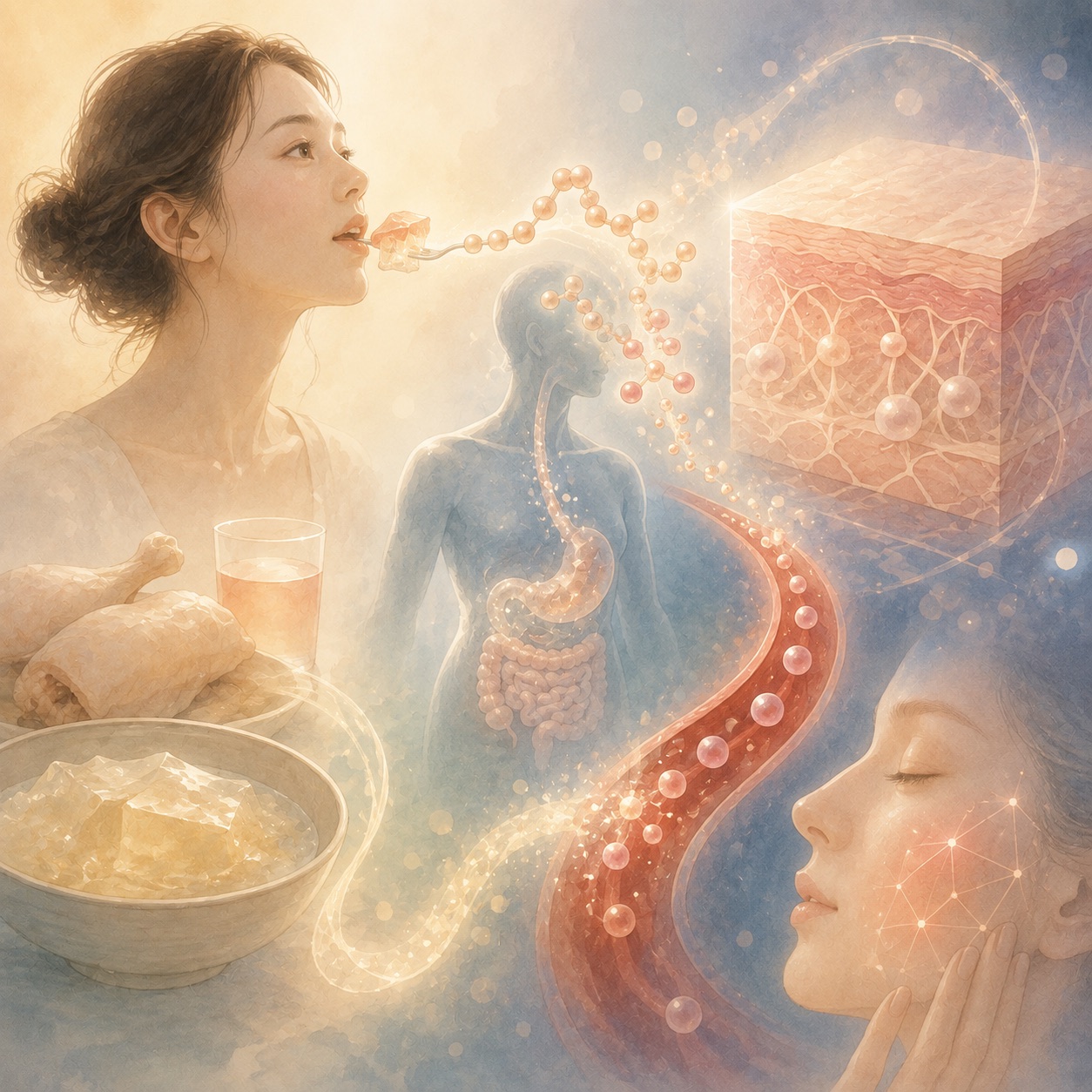 コラーゲンを食べると肌はプルプルになる？科学が示す本当のところ