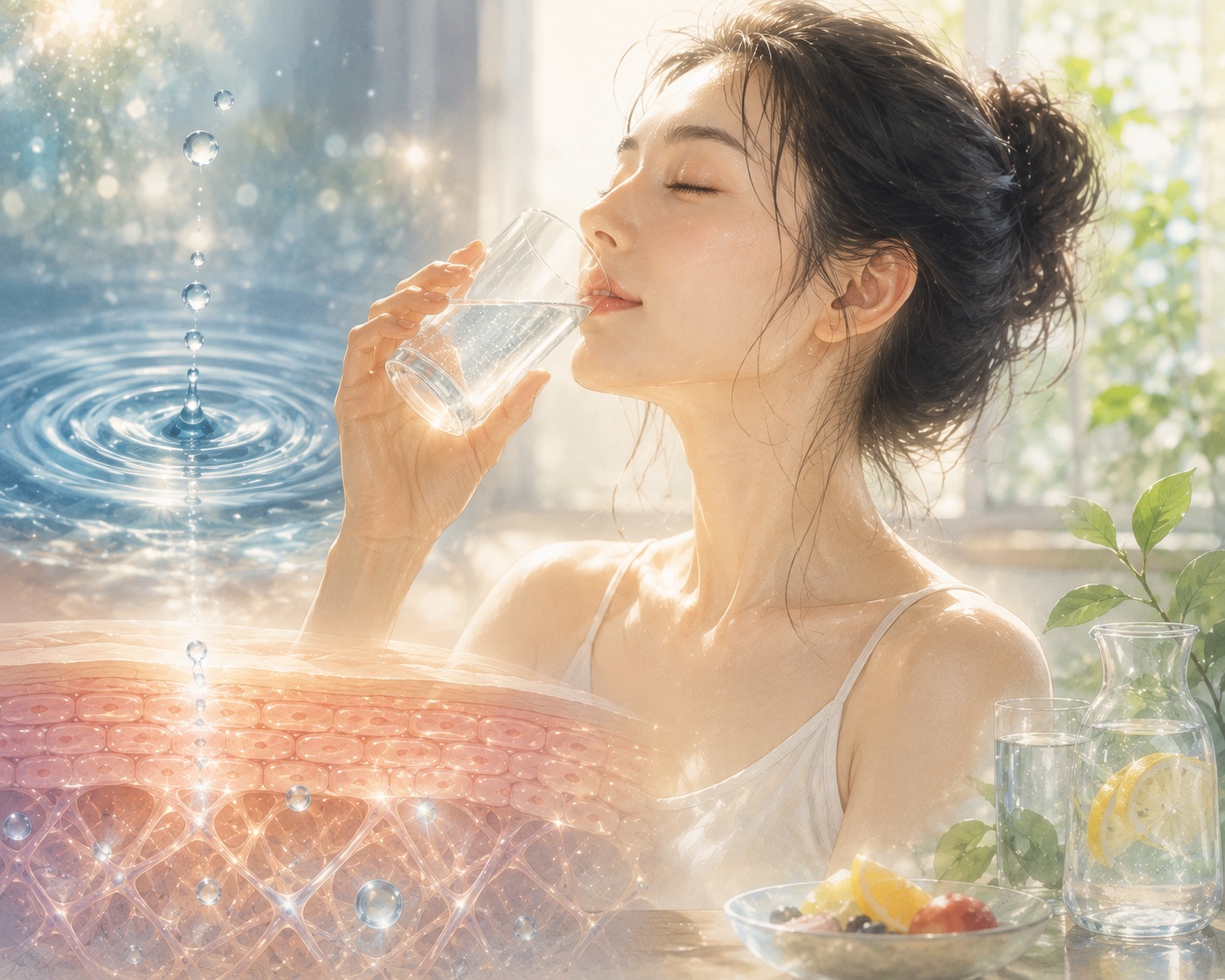 水を1日2L飲めば、肌はきれいになる？その科学的根拠を検証する